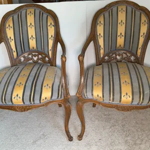 Pair of Louis XV Style Carved Armchair, Vintage/Antique