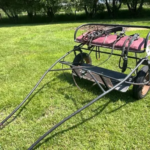HOMEBUILT 58"W DOUBLE SEATER DRIVING CART FOR MINIATURE PONIES