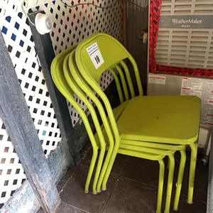 4 - METAL STACKING CHAIRS