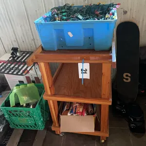 WOODEN SERVING CART