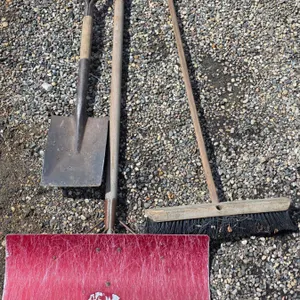 Assorted hand tools- shovel, broom