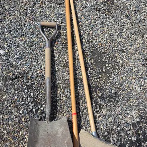 Assorted hand tools- shovel, broom
