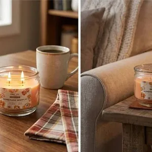 Candle-Lite Homemade Waffles Scented Glass Jar 3 Wick Case of 4