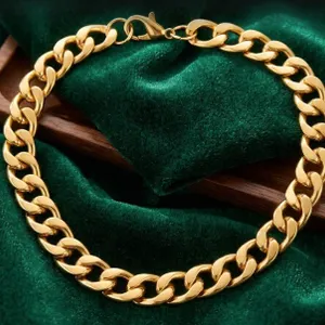 14K GP Cubana Heavy Bracelet