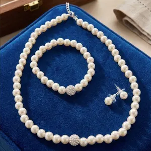 Faux Pearl Necklace & Earring set