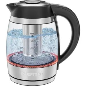 Chefman Dual Glass 1.7L Cool-Touch Kettle