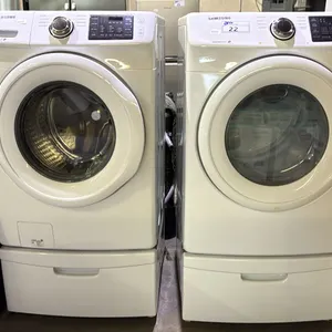 SAMSUNG FRONT LOAD WASHER & DRYER SET WITH PEDESTALS