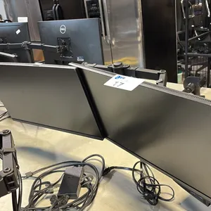 SET OF DELL 24" MONITORS W/ DUAL MONITOR ARM STAND