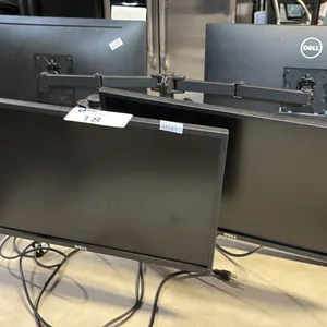 SET OF DELL 24" MONITORS W/ DUAL MONITOR ARM STAND