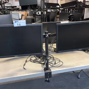 SET OF DELL 22" MONITORS W/ DUAL MONITOR ARM STAND
