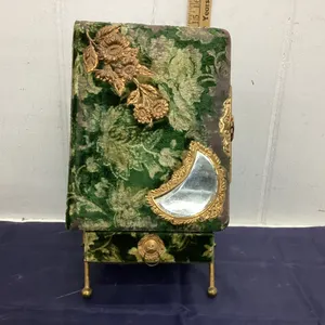 ANTIQUE PHOTO ALBUM ON STAND W/ DRAWER