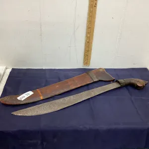 VINTAGE MACHETTE IN WOOD SCABBARD