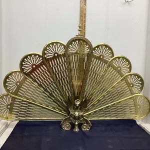 ANTIQUE BRASS "PHOENIX" FIREPLACE SCREEN
