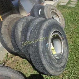 4 X BID! 4 8.25X15 TRAILER TIRES - DEEP TREAD
