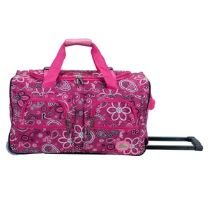 Rockland 22 Rolling Duffel Bag Pink Bandana