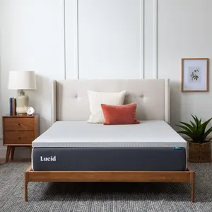 LUCID 2 Bamboo Charcoal Memory Foam Queen Topper