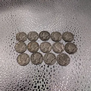 Lot of 13 1941 and One 1943 United States 90% Silver Mercury Dimes