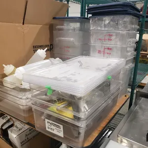 Clear Bins w/ Lids, Bottles & Silverware
 UNRESERVED