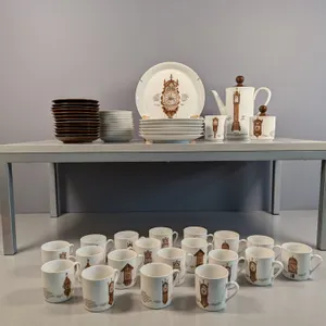 Mitterteich Porzellan Grandfather Clock Motif Dinnerware Set