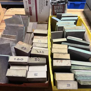 NEW BOX OF SCOTCHBRIGHT & USED SANDING BLOCKS