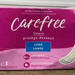 **NEW/DAMAGED BOX** Carefree Panty Liners, Unwrapped Unscented, Long