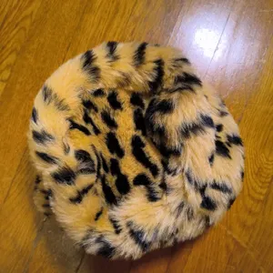 Vintage Leopard Print Fur Hat