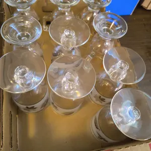 Vintage Libbey Silver Leaf Frosted MCM Water Goblets Set of 5 & Irish Coffee Glass Set of 4