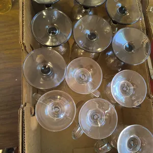 Swedish Modern Smoke Goblets By Dus Crystal Set of 7 & Libbey Irish Coffee Mugs Set Of 5