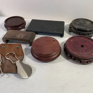 Wooden Display Stands, Candle Stands, Vintage Shoehorn & Button Hook