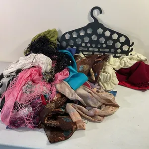 Multiple misc scarves, earmuffs, gloves
