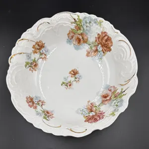 German Porcelain Floral Serving Bowl