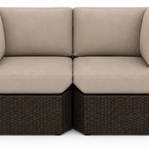 St. Croix 90 degree Modular Corner Loveseat - Mocha Brown Frame