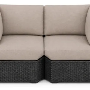 St. Croix 90 degree Modular Corner Loveseat - Espresso Black Frame