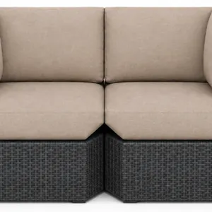 St. Croix 90 degree Modular Corner Loveseat - Driftwood Grey Frame