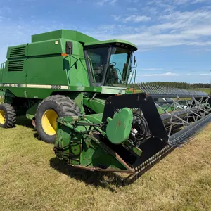 John Deere 9600 Combine w/ JD 914 p/u Header & 25’ JD Straight Cut Header, Chopper, (6057hrs eng, 4408hrs thresh), S/N H09600X640796