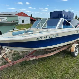 15’ Larson Ski/ Fish Boat w/ 85hp Evinrude Outboard & Calkins s/a Trailer