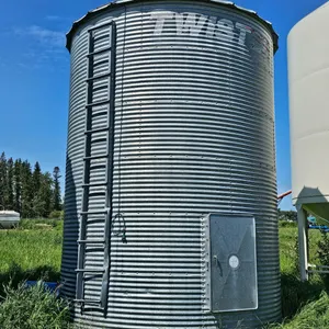 14’ Twister 6 Ring Grain Bin w/ Opi Temp / Moisture Cable & Aeration Tubing, Wood Floor & Exterior Galvanized Floor Capping for Moisture Protection