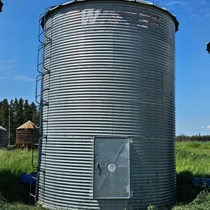 14’ Twister 6 Ring Grain Bin w/ Opi Temp / Moisture Cable & Aeration Tubing, Wood Floor & Exterior Galvanized Floor Capping for Moisture Protection