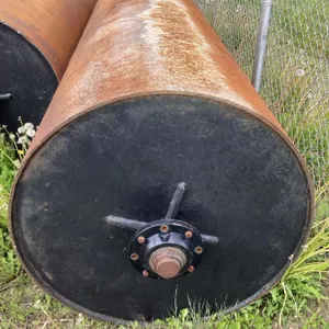 Drum from land roller, 42" dia x 15' long, 5/8" steel, includes end bearing units, see lot details