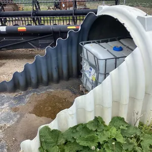 Part of a poly water tank, unknown use, 7' x 12' x 6' high, water tank/tote and pallet NOT included, see lot details