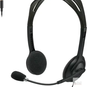 New Logitech H111 Wired Headset, Stereo Headphones with Noise-Cancelling Microphone, 3.5 mm Audio Jack, PC/Mac/Laptop/Smartphone/Tablet - Black