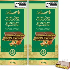 [bb 05/2026] 2 New LINDT Dubai Style Chocolate Bar, With Pistachio Paste & Crunchy Kadayif Pastry, 150g