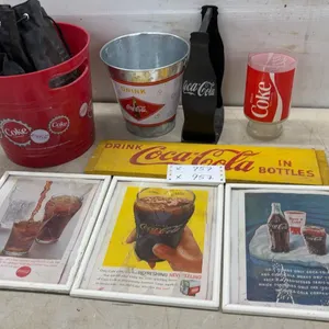 Vintage “Drink Coca-Cola in Bottles” Wooden Advertising Sign, Red on Yellow