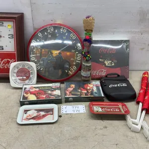 Coca-Cola Wall Clock, Thermometers, Santa Puzzles, and Trays