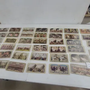 Large Collection of Antique Color Stereoview Cards: Landscapes and Religious Scenes