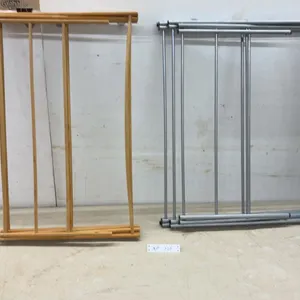 Two Collapsible Drying Racks: Wood and Metal, Each with 3 Sections