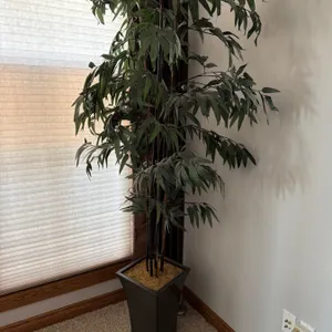 Tall Artificial Silk Plant with Black Planter