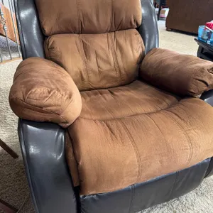 Brown and Black Manual Recliner Armchair