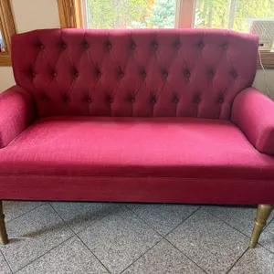 Tufted Upholstered Loveseat, 34Tall, 54  Wide