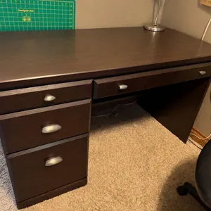Wooden Desk With Filing Cabinet at Bottom Drawer